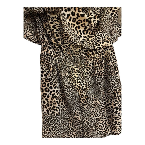 Jolie & Joy Women’s size S Leopard Animal Print Strapless Ruffles Romper NWT - Picture 4 of 7